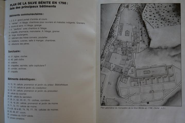 Biblio N°6 - Les mysteres de la Silve Bénite - Plan du monastère en 1798