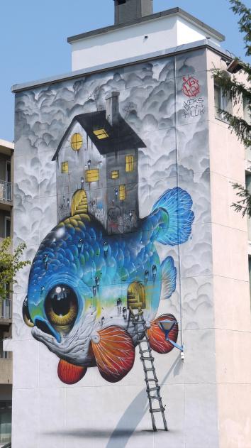Grenoble Street Art - Veks Van Hillik - La tortue (2017, à Fontaine)