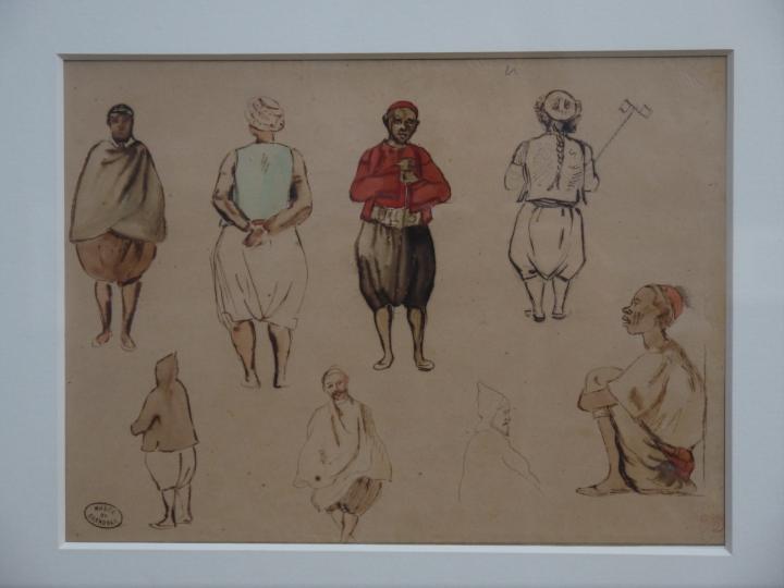 Musee de Grenoble - De Delacroix à Gauguin - Etudes de costumes algériens (Eugène Delacroix)