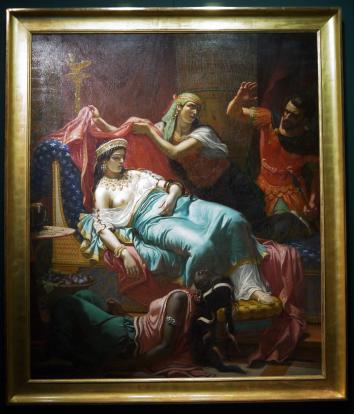 Venenum - La mort de Cléopâtre par Gustave Lassalle-Bordes (1845)